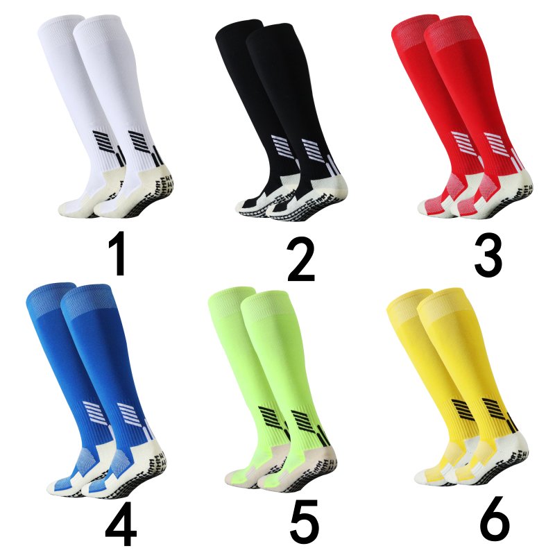 Pack of Three Pairs Adult Breathable Towel Bottom Soccer Socks Training Practice Thickened Long Socks Glue Dispensing Non-Slip Sports Thigh High Socks - Yallafit