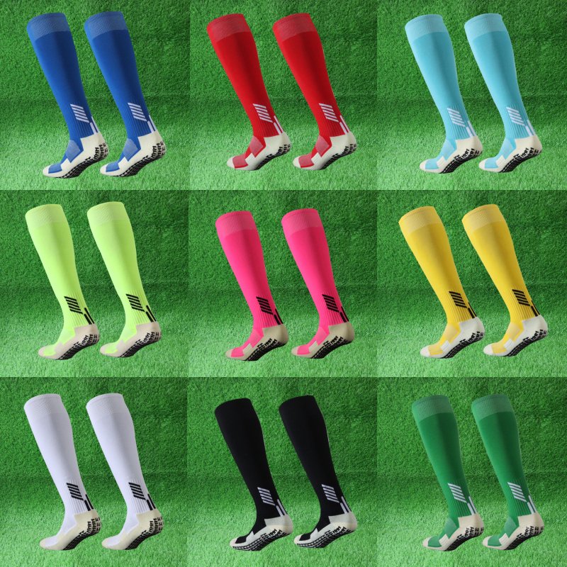 Pack of Three Pairs Adult Breathable Towel Bottom Soccer Socks Training Practice Thickened Long Socks Glue Dispensing Non-Slip Sports Thigh High Socks - Yallafit