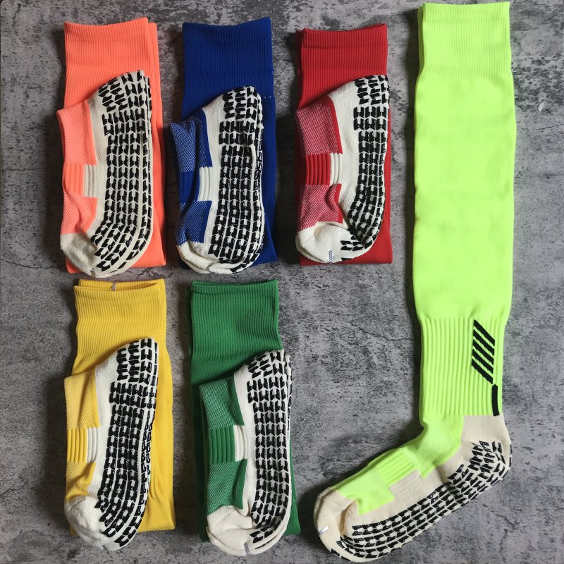 Pack of Three Pairs Adult Breathable Towel Bottom Soccer Socks Training Practice Thickened Long Socks Glue Dispensing Non-Slip Sports Thigh High Socks - Yallafit