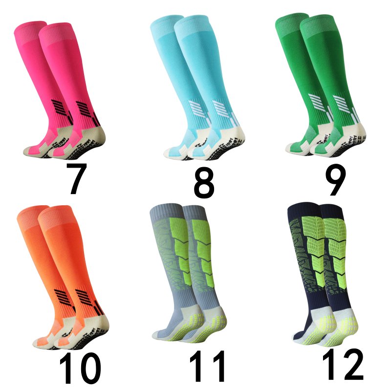Pack of Three Pairs Adult Breathable Towel Bottom Soccer Socks Training Practice Thickened Long Socks Glue Dispensing Non-Slip Sports Thigh High Socks - Yallafit