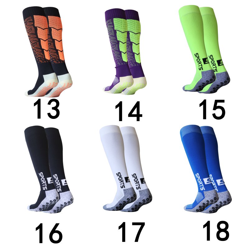 Pack of Three Pairs Adult Breathable Towel Bottom Soccer Socks Training Practice Thickened Long Socks Glue Dispensing Non-Slip Sports Thigh High Socks - Yallafit