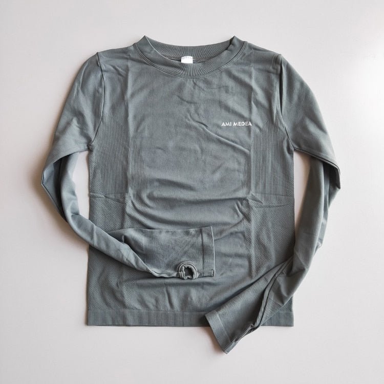 Peeli Long Sleeve Yoga Shirts Sport Top Fitness Yoga Top Gym Top Sports Wear for Women Gym Femme Jersey Mujer Running T Shirt - Yallafit 0