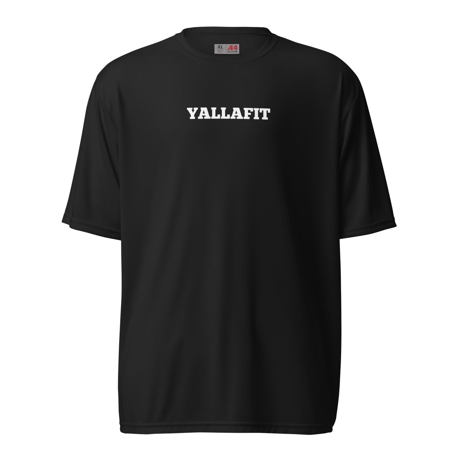 performance crew neck t-shirt with back quote - Yallafit
