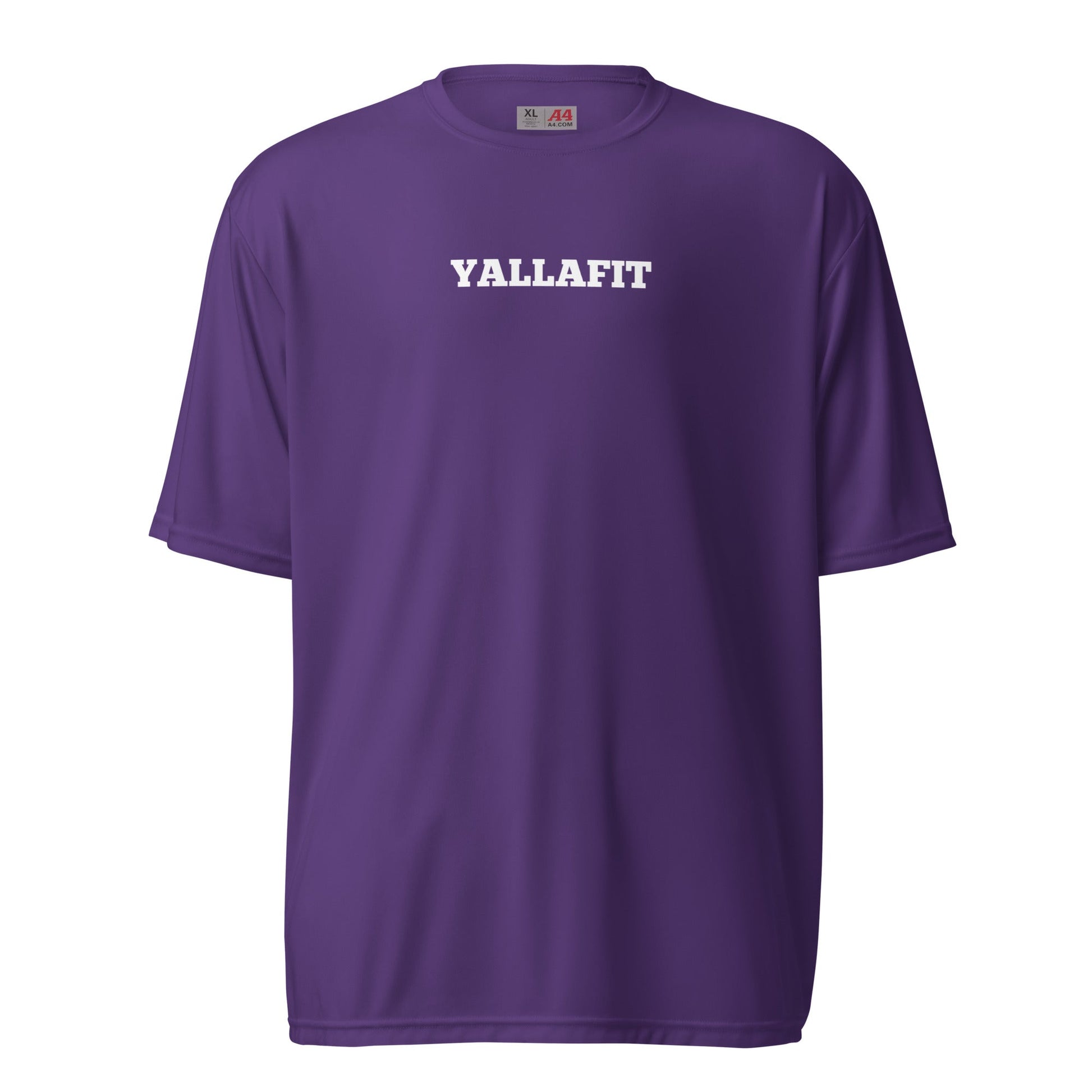 performance crew neck t-shirt with back quote - Yallafit