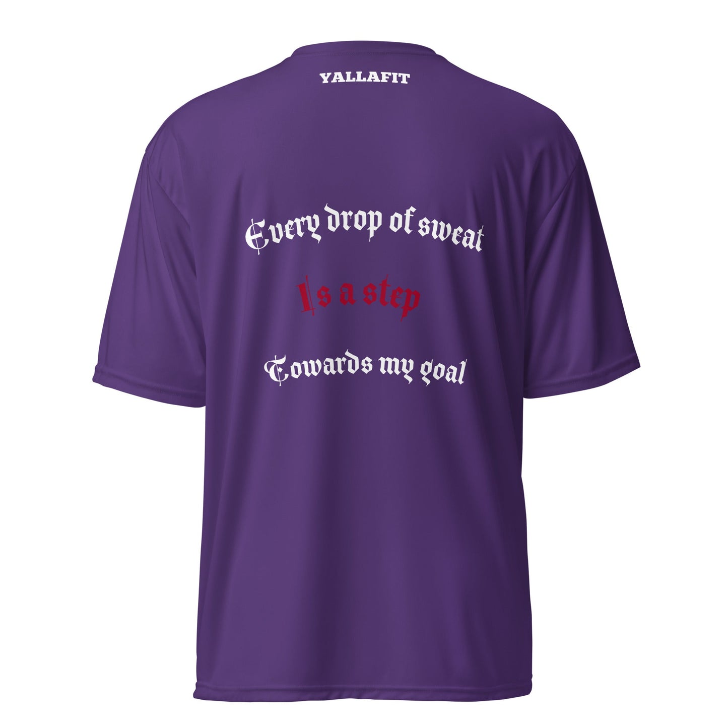 performance crew neck t-shirt with back quote - Yallafit