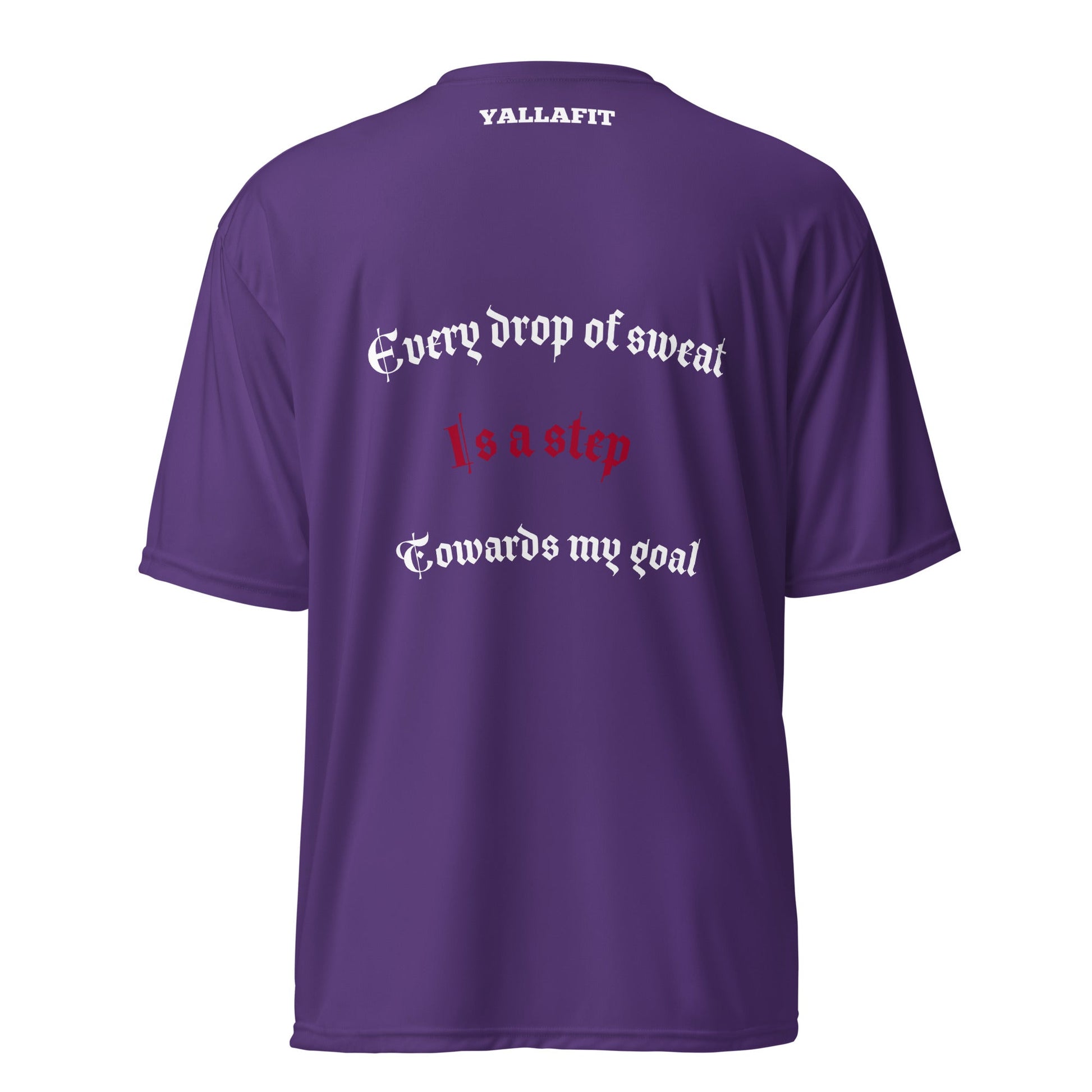 performance crew neck t-shirt with back quote - Yallafit