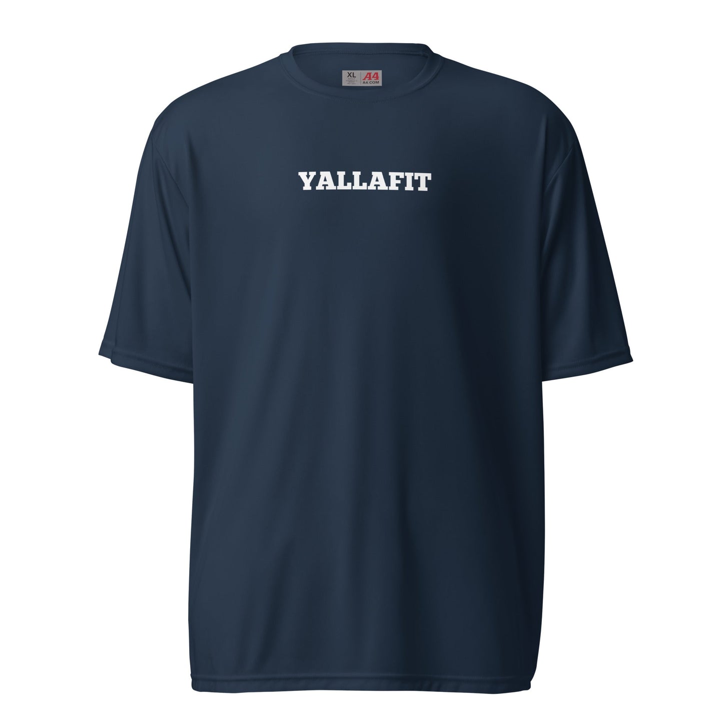 performance crew neck t-shirt with back quote - Yallafit