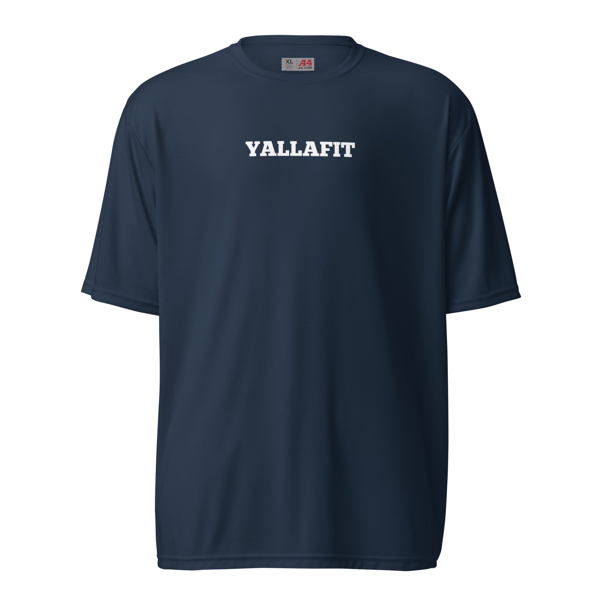 performance crew neck t-shirt with back quote - Yallafit