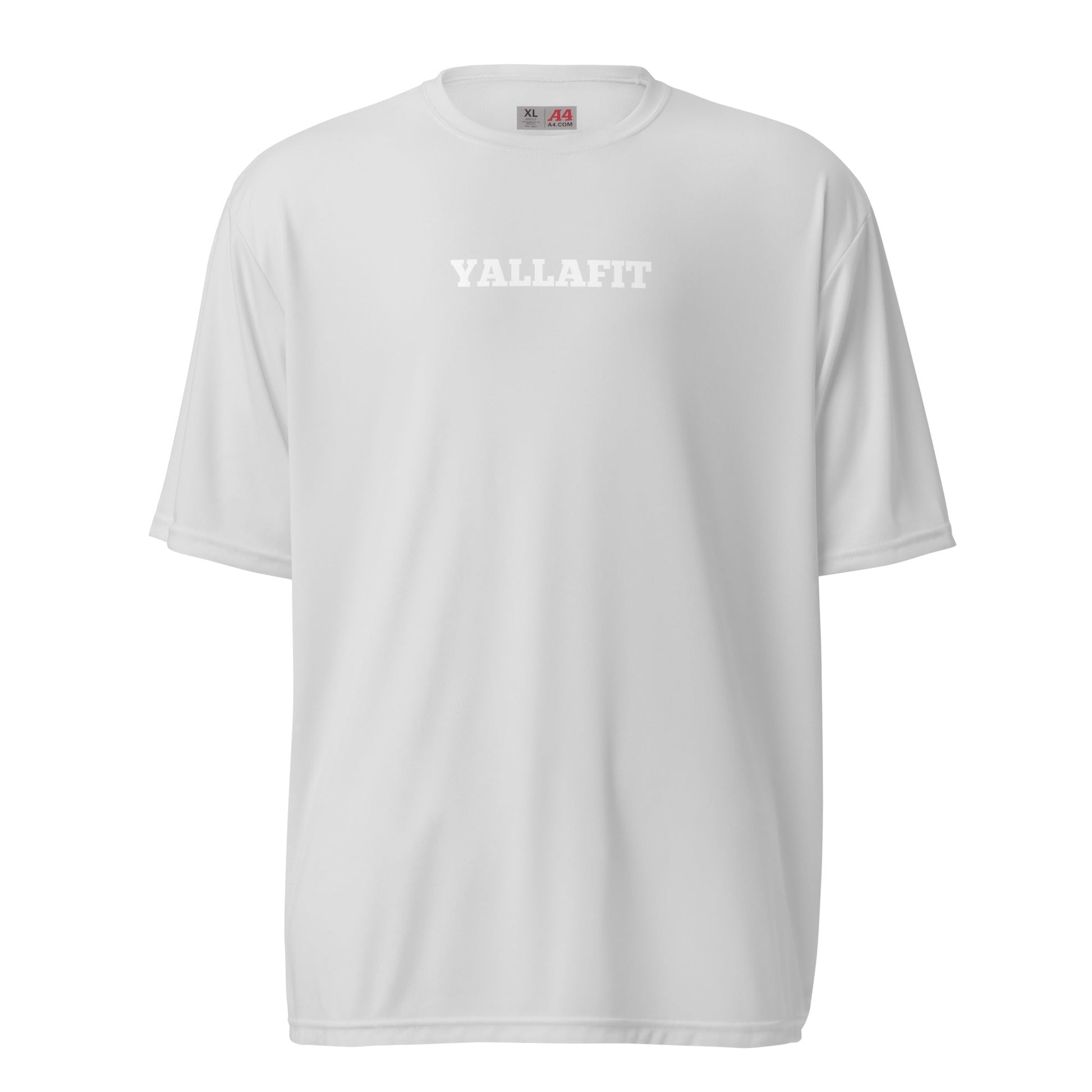 performance crew neck t-shirt with back quote - Yallafit