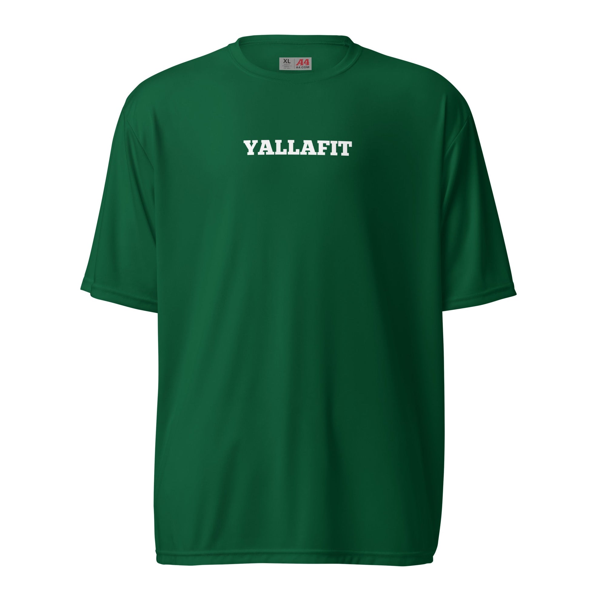 performance crew neck t-shirt with back quote - Yallafit