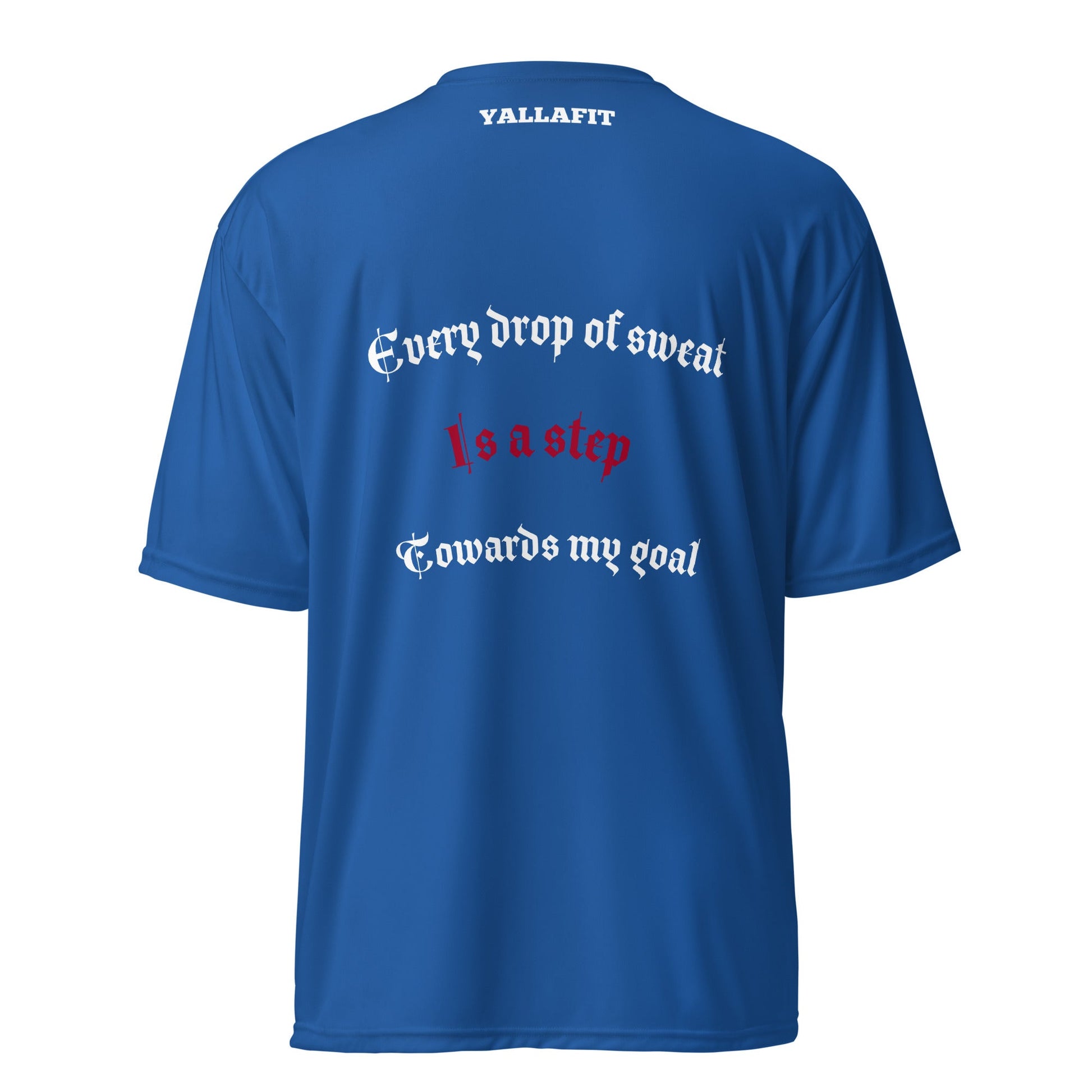 performance crew neck t-shirt with back quote - Yallafit