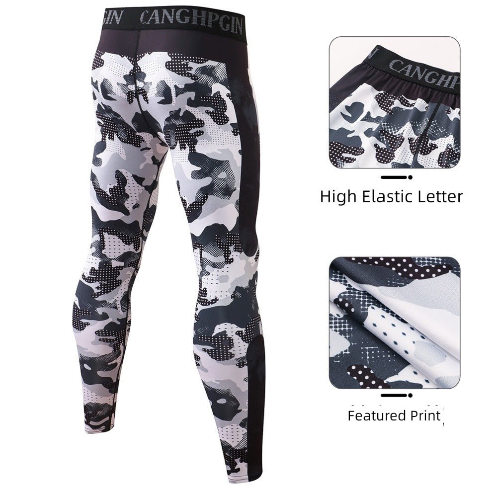 Printed Basketball Training Stretch Quick-Drying Sports Trousers - Yallafit