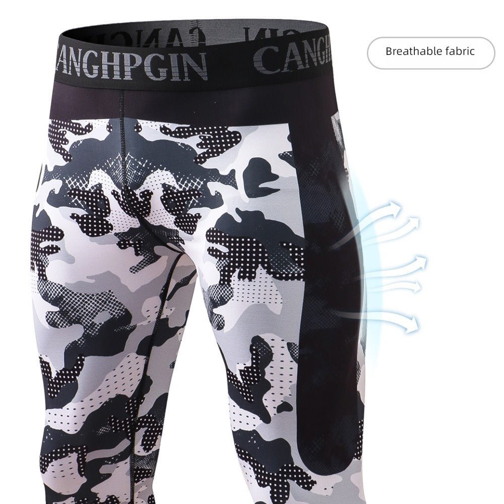 Printed Basketball Training Stretch Quick-Drying Sports Trousers - Yallafit