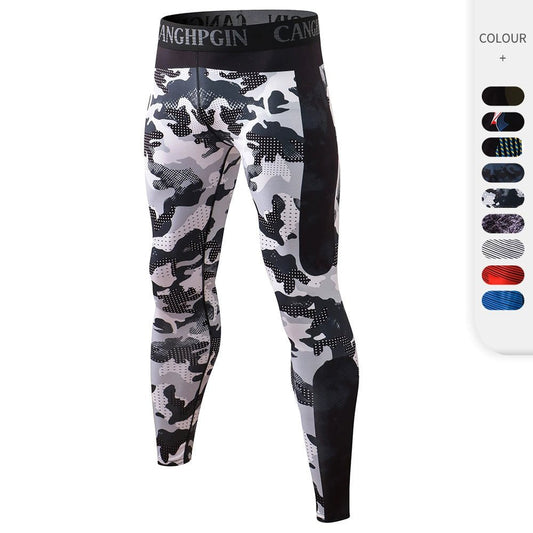 Printed Basketball Training Stretch Quick-Drying Sports Trousers - Yallafit