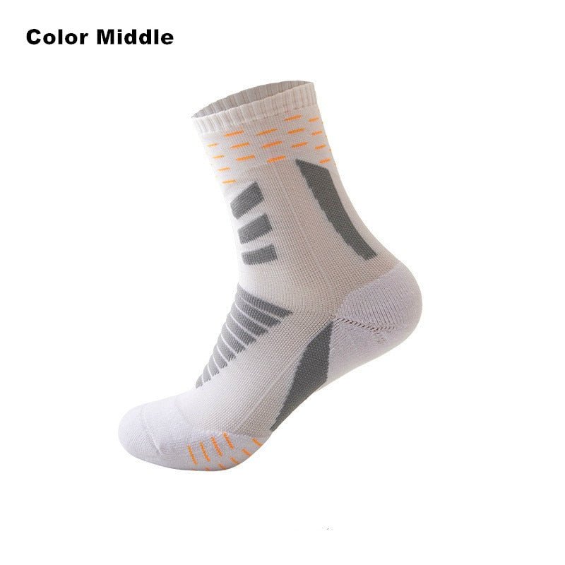 Professional Running Socks Cotton Thick Terry Socks Summer Basketball Tennis Men Sports Socks Shock Absorption Moisture Wicking - Yallafit 0