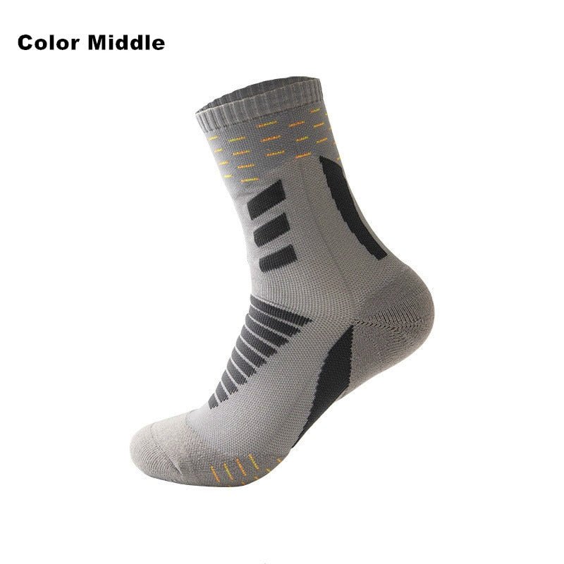 Professional Running Socks Cotton Thick Terry Socks Summer Basketball Tennis Men Sports Socks Shock Absorption Moisture Wicking - Yallafit 0