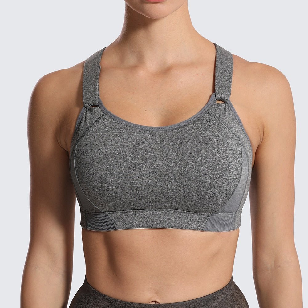Racerback Sports Bra For Women Gym High Impact Full Coverage Push Up Crop Tank Tops Fitness Gym Clothing Yoga Vests Streetwear - Yallafit