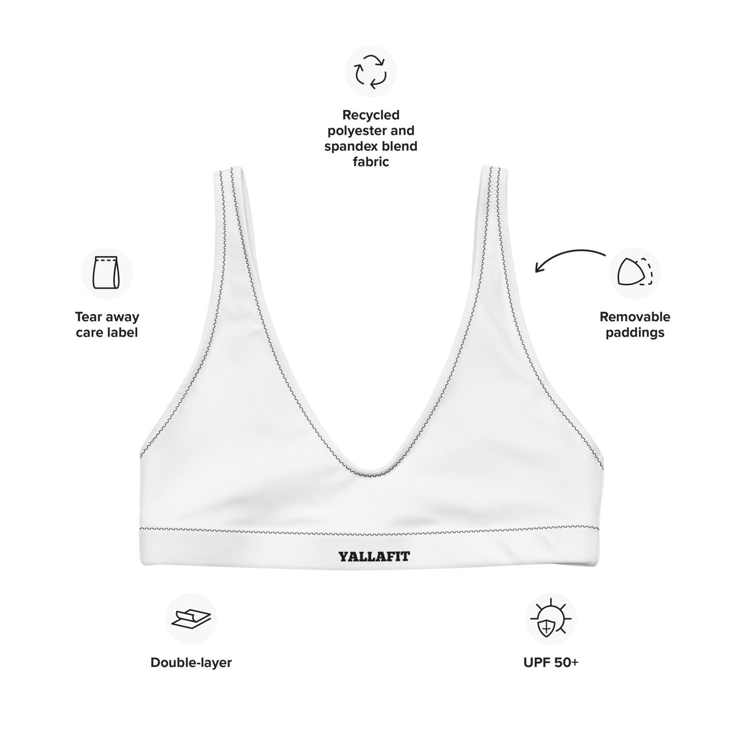 Recycled padded bikini top - Yallafit