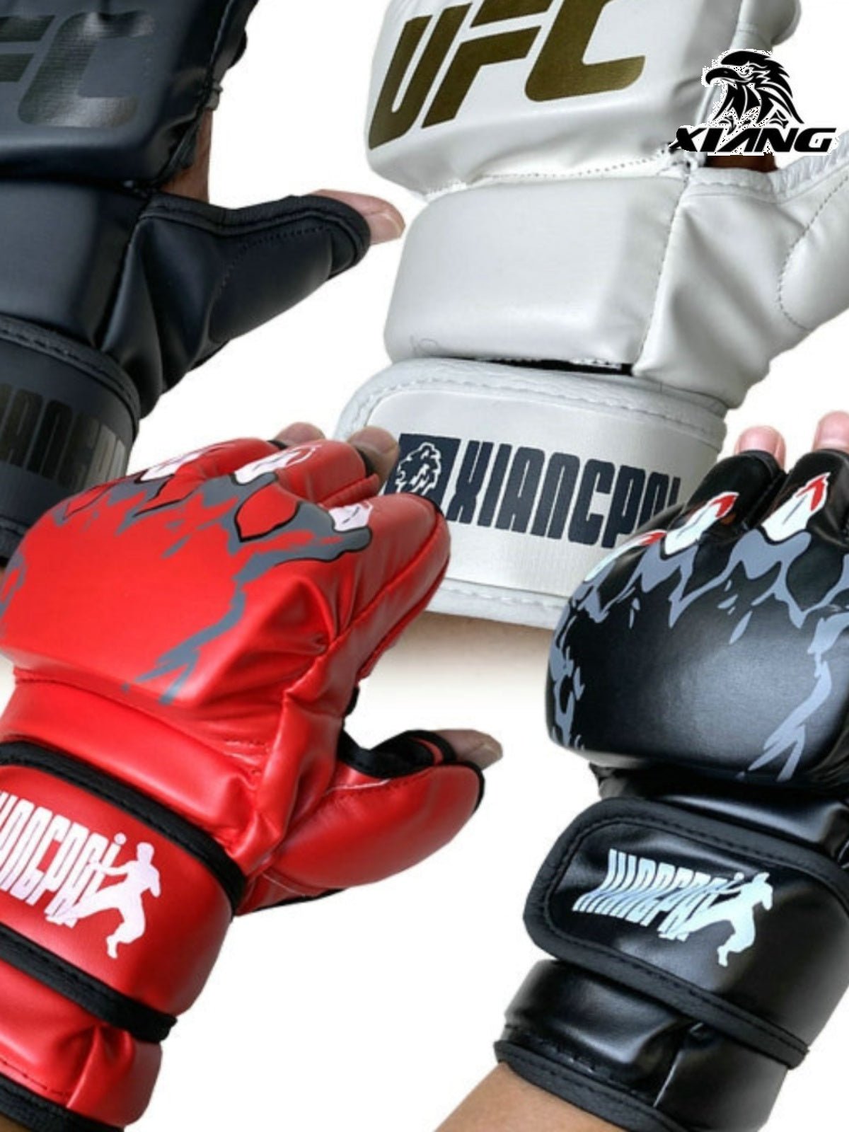 Ring Card Ufcmma Half Finger Boxing Glove Open Finger Adult Five Finger Sanda Muay Thai Fight Training Fighting Boxing Gloves - Yallafit