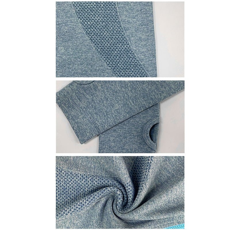 Running Jacket Women Hoodie Yoga Shirts Zipper Sportswear with Thumb Stretch Energy Seamless Sport Fitness Gym Tops Long Sleeves - Yallafit 0