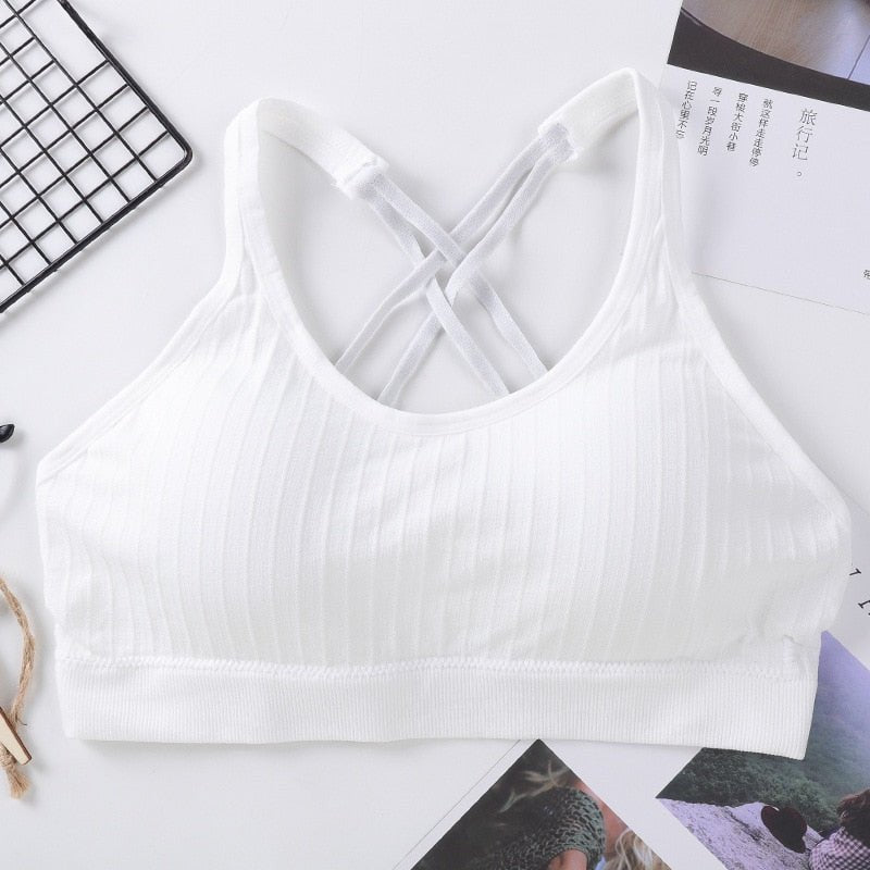 Seamless Cross Beauty Back Sports Bra Women Fitness Top Yoga Bra Black White Running Yoga Gym Crop Top Women Push Up Sport Bra - Yallafit 0