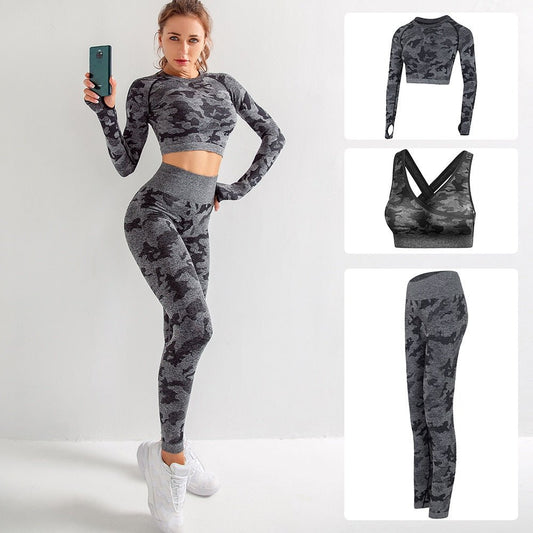 Seamless Gym Yoga Set Women Gym Clothes Camo Gym Set Women Tracksuit Fitness Women Sport Set Workout Clothes For Women Sportwear - Yallafit 0