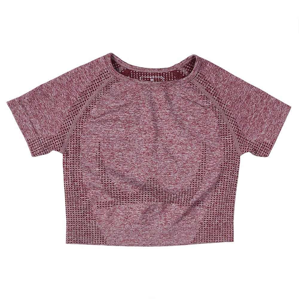 Seamless Yoga Top Long Sleeve Workout Tops for Women Fitness Vital Gym Crop Top Athletic Gym Shirt Women Sportswear Short Active - Yallafit 0