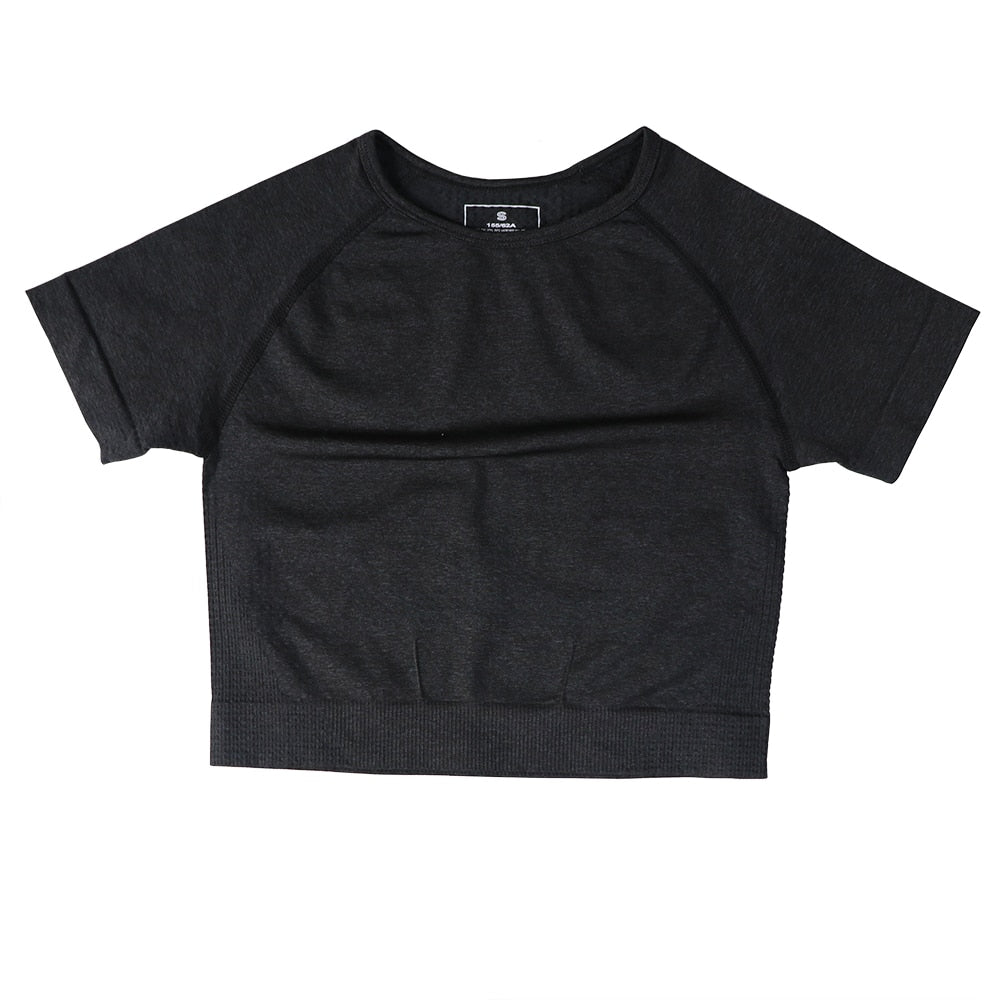 Seamless Yoga Top Long Sleeve Workout Tops for Women Fitness Vital Gym Crop Top Athletic Gym Shirt Women Sportswear Short Active - Yallafit 0