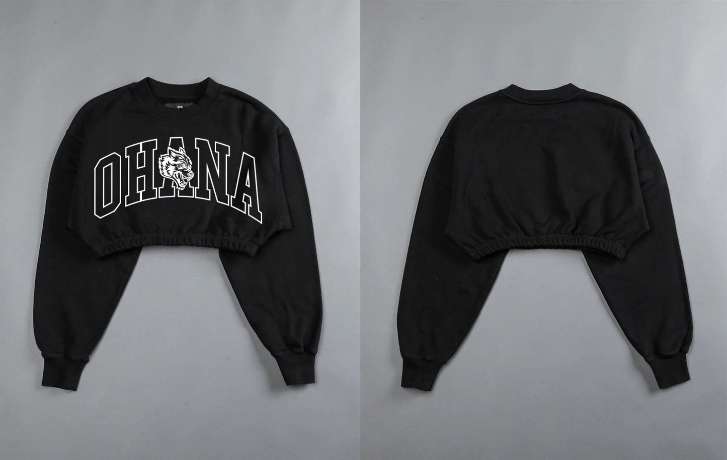 She Darc Wolves Crewneck Crop - Yallafit