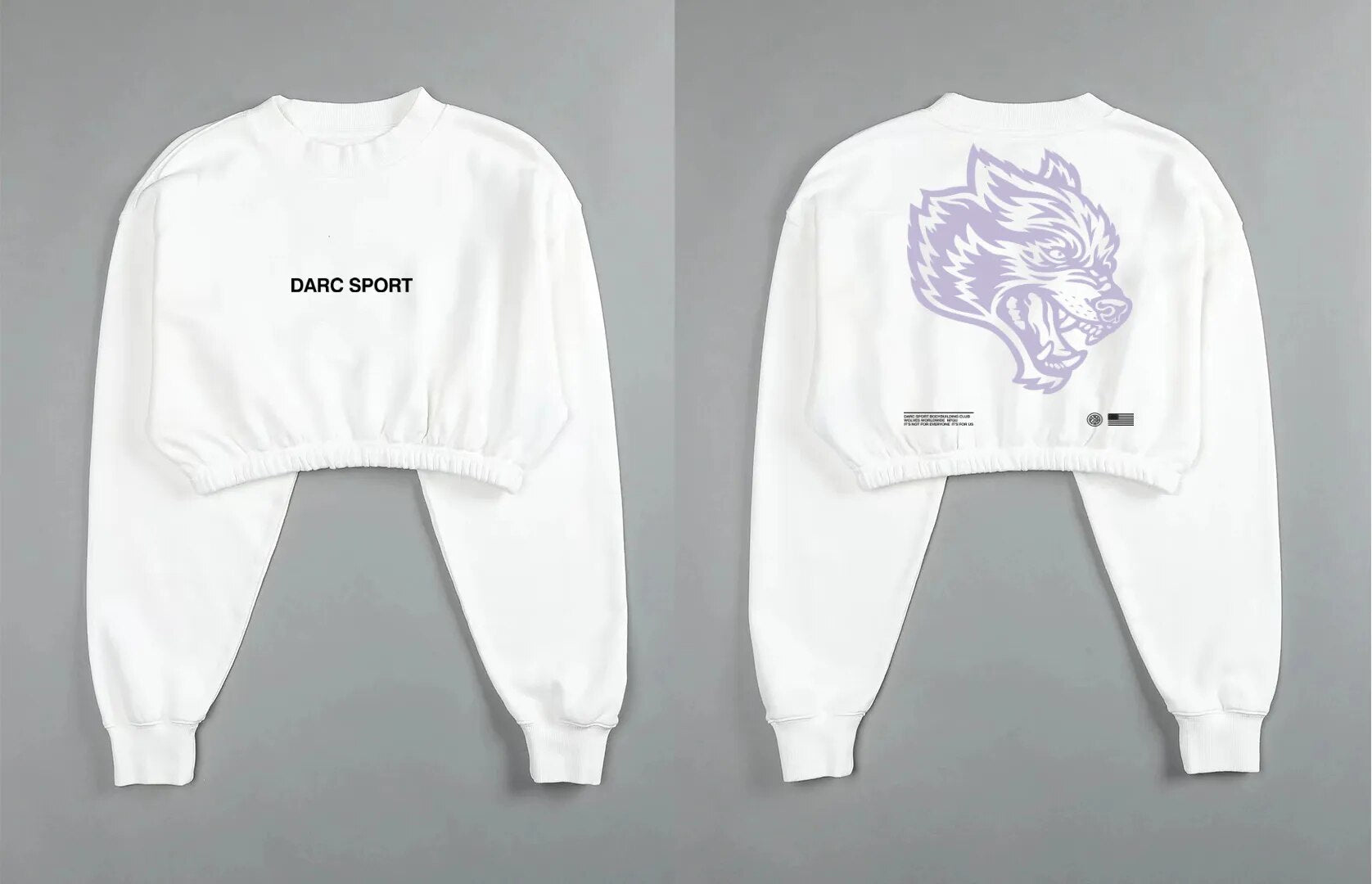 She Darc Wolves Crewneck Crop - Yallafit