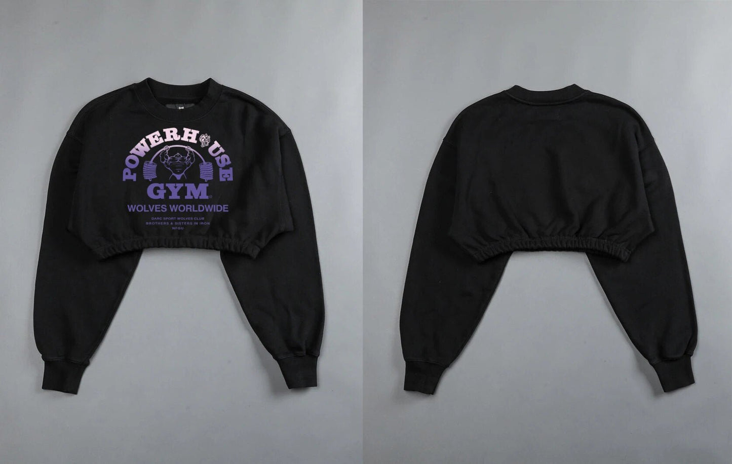 She Darc Wolves Crewneck Crop - Yallafit