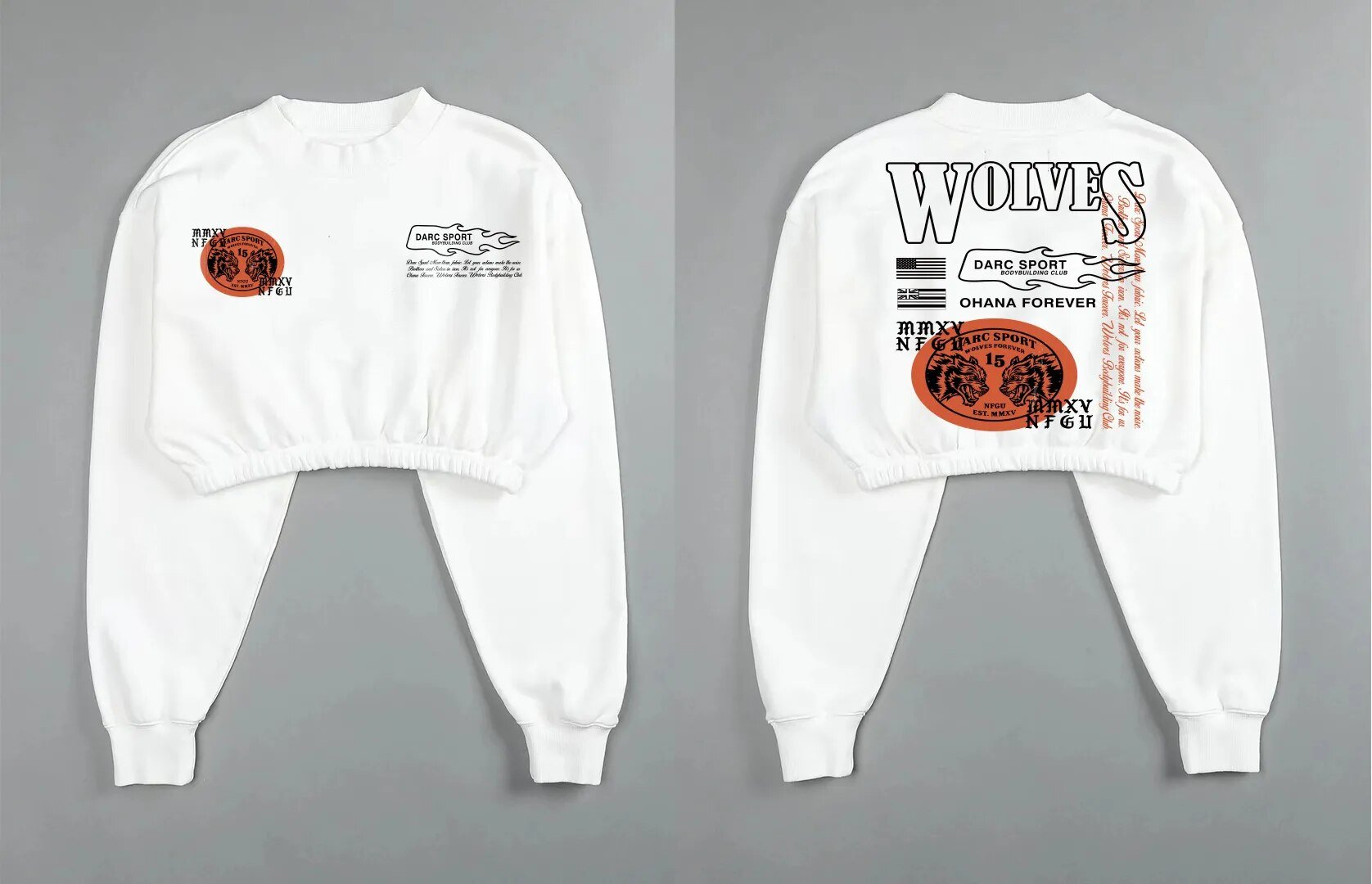 She Darc Wolves Crewneck Crop - Yallafit