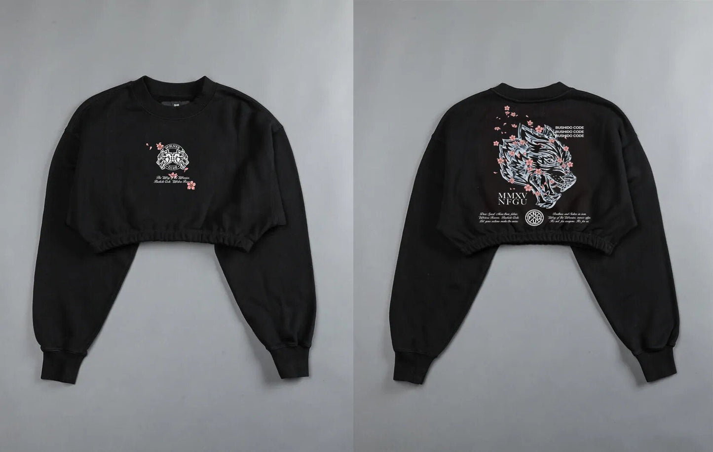 She Darc Wolves Crewneck Crop - Yallafit