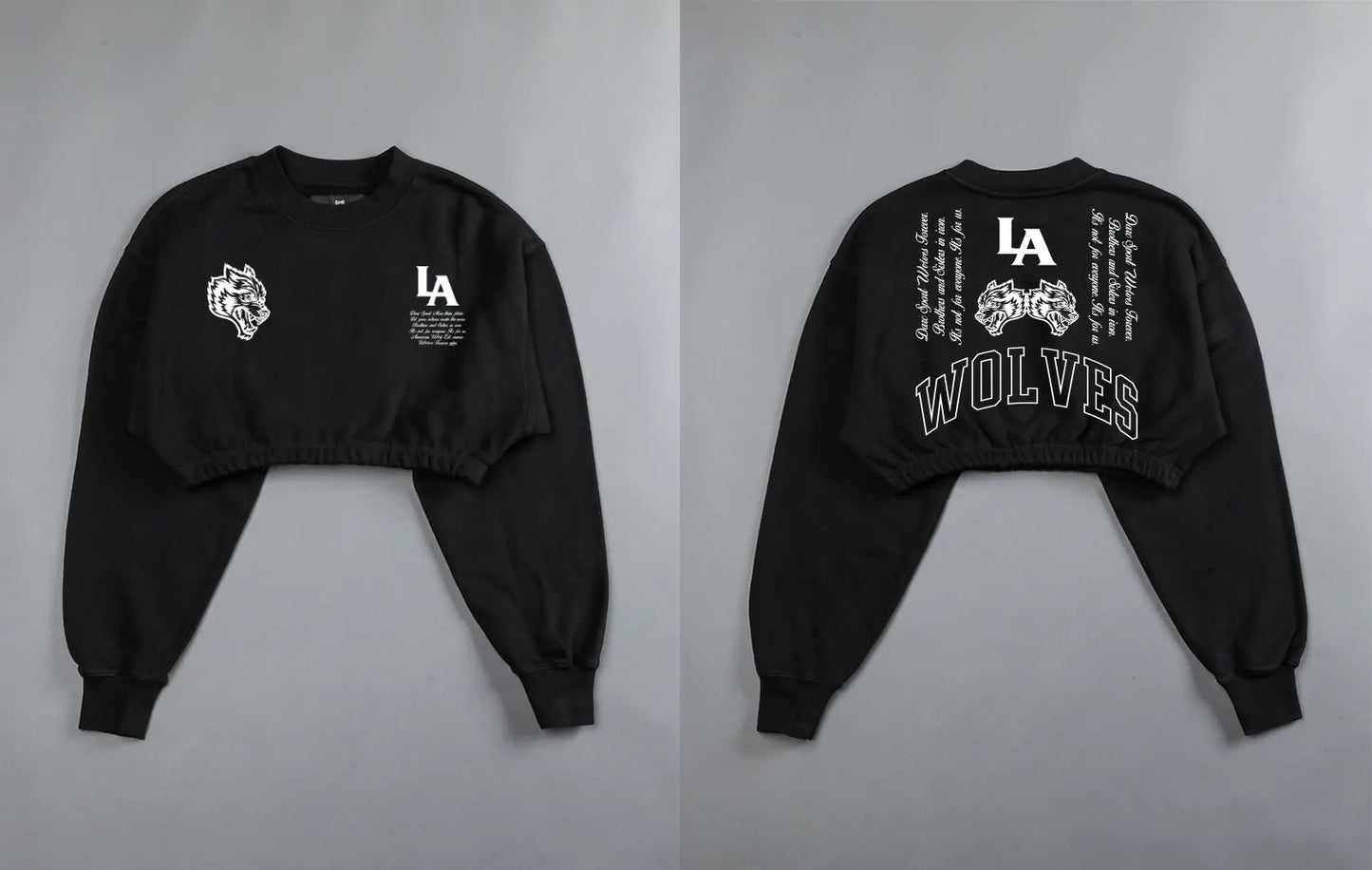 She Darc Wolves Crewneck Crop - Yallafit