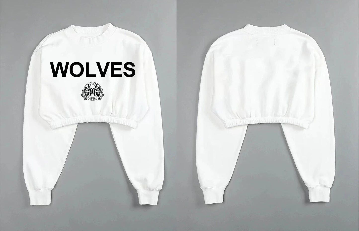 She Darc Wolves Crewneck Crop - Yallafit