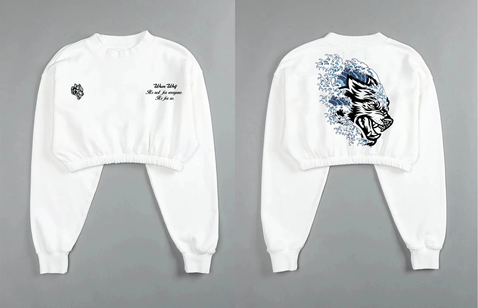 She Darc Wolves Crewneck Crop - Yallafit