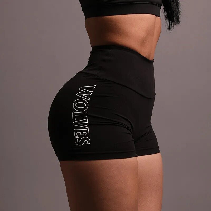 She Darc Wolves Sport Women Shorts Gym Workout Building Sporty Women Clothing Fitness Running Crossfit Skinny Darcs Body Pants - Yallafit