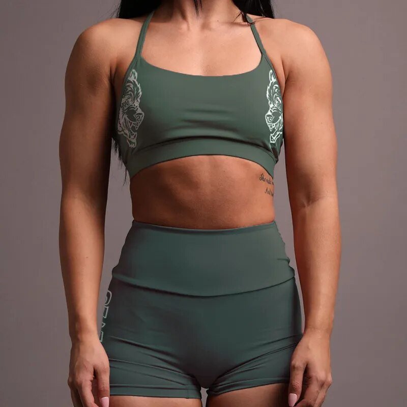 She Darc Wolves Sport Women Shorts Gym Workout Building Sporty Women Clothing Fitness Running Crossfit Skinny Darcs Body Pants - Yallafit