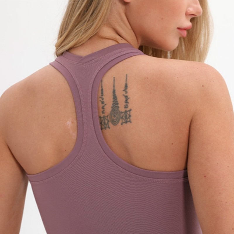 SHINBENE Flexible Racerback Sport Fitness Crop Tops Women Soft Nylon Running Yoga Gym Vest Plain Jogger Workout Tanks Tops - Yallafit 0