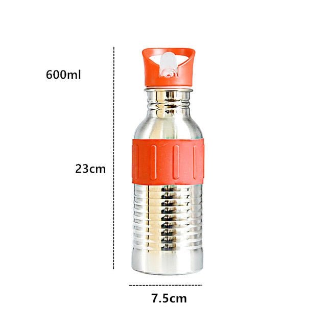 Single Wall Portable Sports Straw Water Bottles Stainless Steel Metal Outdoor Reusable Gym Bottle - Yallafit 0