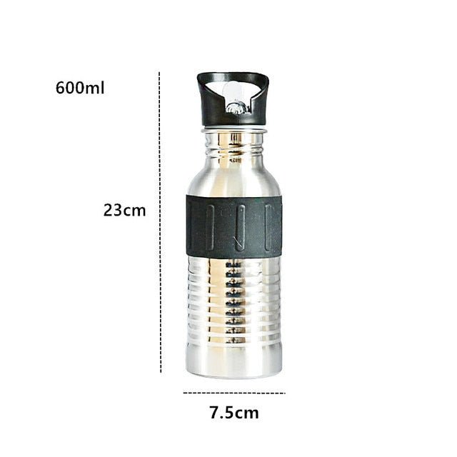 Single Wall Portable Sports Straw Water Bottles Stainless Steel Metal Outdoor Reusable Gym Bottle - Yallafit 0