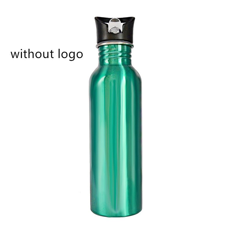 Single Wall Portable Sports Straw Water Bottles Stainless Steel Metal Outdoor Reusable Gym Bottle - Yallafit 0