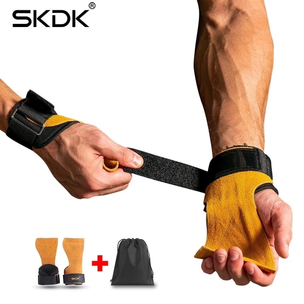 SKDK Weight Lifting Grip Gym Crossfit Trainining fitnes gear Hand Grips Gymnastics Gloves Grips Anti-Skid Gym Fitness Gloves - Yallafit 0