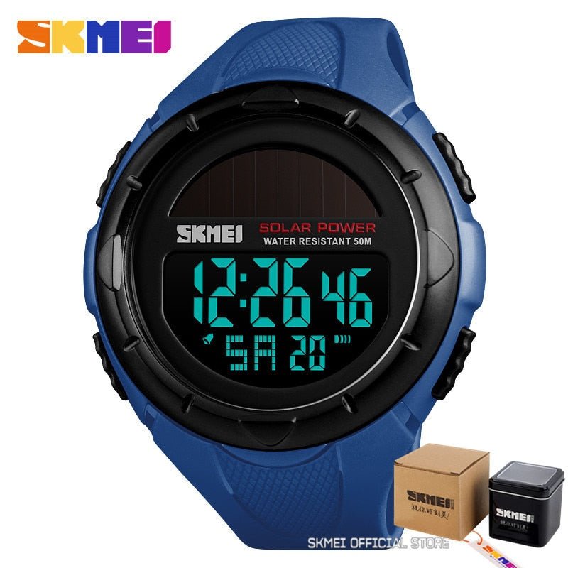 SKMEI Men Luminous Watches Sport Digital Mens Wristwatches Solar For Power Enviormentally Alarm Male Clock reloj hombre 1405 - Yallafit 0