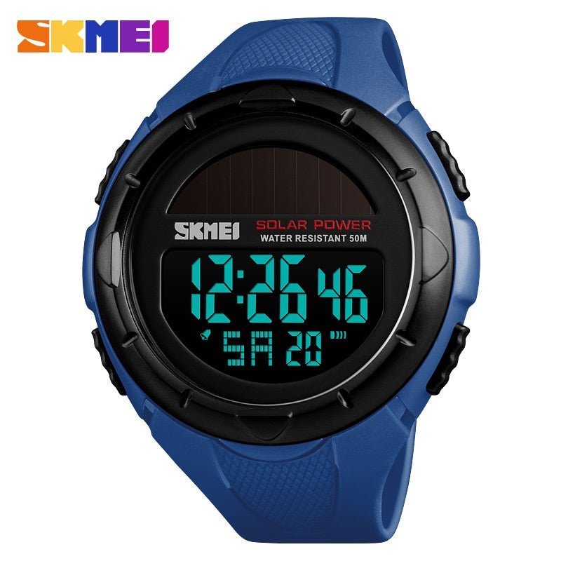 SKMEI Men Luminous Watches Sport Digital Mens Wristwatches Solar For Power Enviormentally Alarm Male Clock reloj hombre 1405 - Yallafit 0