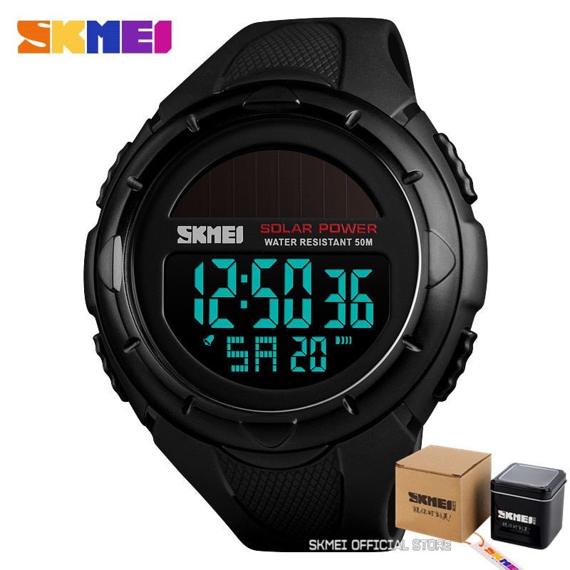 SKMEI Men Luminous Watches Sport Digital Mens Wristwatches Solar For Power Enviormentally Alarm Male Clock reloj hombre 1405 - Yallafit 0