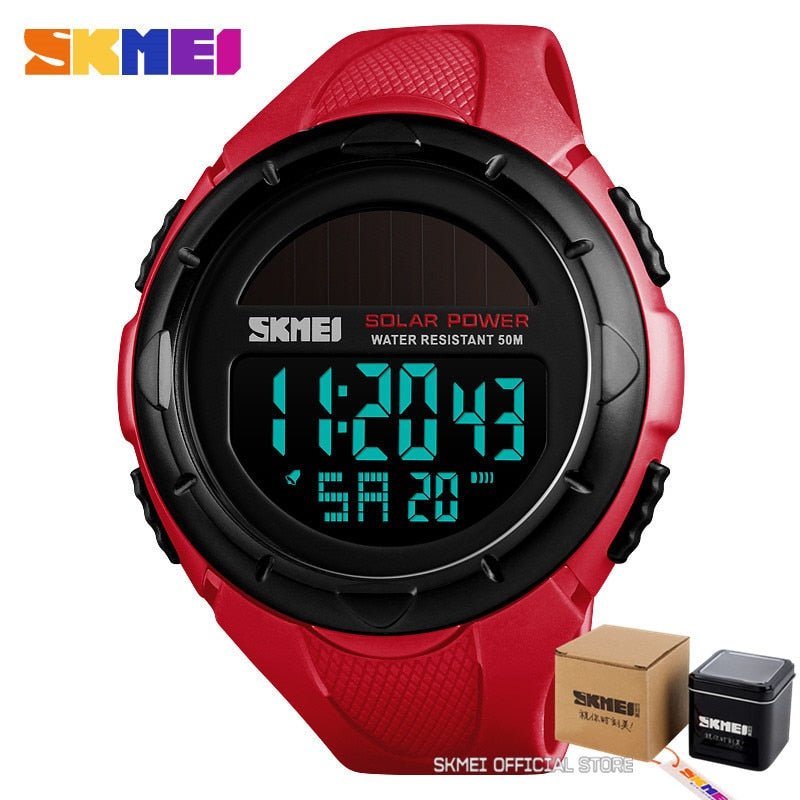 SKMEI Men Luminous Watches Sport Digital Mens Wristwatches Solar For Power Enviormentally Alarm Male Clock reloj hombre 1405 - Yallafit 0