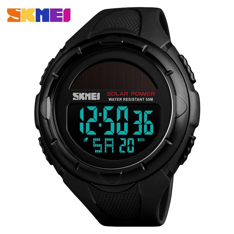 SKMEI Men Luminous Watches Sport Digital Mens Wristwatches Solar For Power Enviormentally Alarm Male Clock reloj hombre 1405 - Yallafit 0