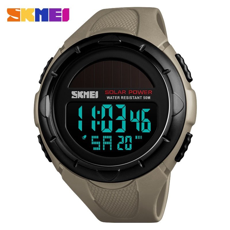 SKMEI Men Luminous Watches Sport Digital Mens Wristwatches Solar For Power Enviormentally Alarm Male Clock reloj hombre 1405 - Yallafit 0