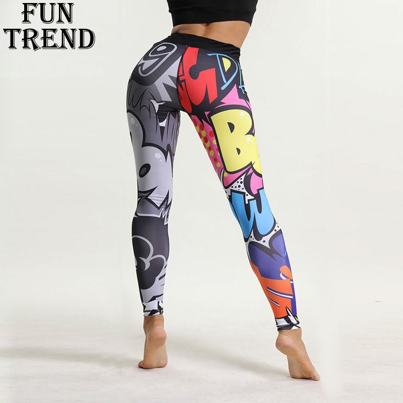 Sport Leggings Women Fitness Yoga Pants Cartoon Print Sport Pants Yoga Leggings Breathable Gym Jogging Running Tights Sport Wear - Yallafit 0